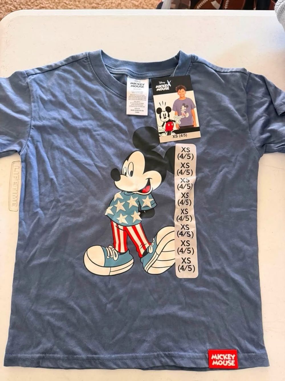 Disney Boys' Light Blue Mickey Mouse Patriotic Graphic Tee
